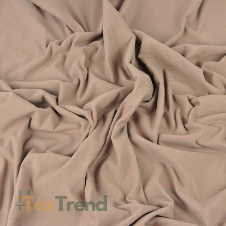 Baumwoll French Terry Stoff - beige moka 280g
