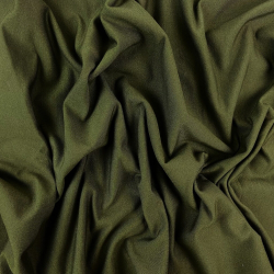 Baumwoll French Terry Stoff - einfarbig dunkles Olivgrün - 280g