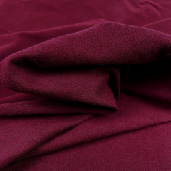 Baumwoll French Terry Stoff - einfarbig dunkles Kirschrot - 280g