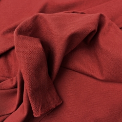 Baumwoll French Terry Stoff - einfarbig ziegelrot - 280g