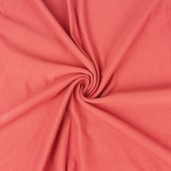 Baumwoll French Terry Stoff - einfarbig korallenrot - 280g