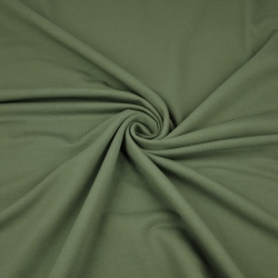 Baumwoll French Terry Stoff - einfarbig khaki - 280g