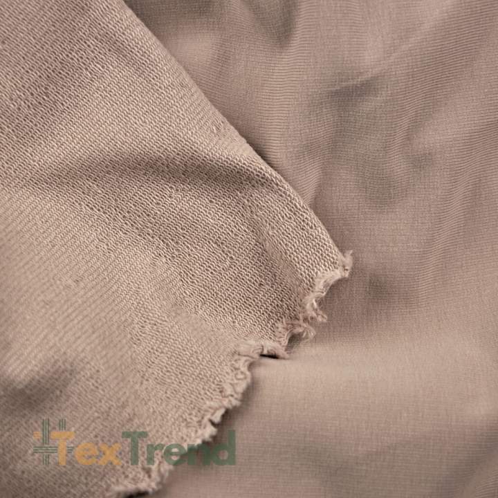 Baumwoll French Terry Stoff - beige-rosa - 280g
