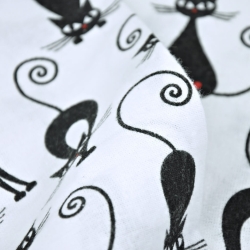 Flanellstoff / Baumwollflanell – weich – Kätzchen auf weißem Hintergrund