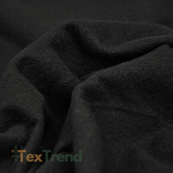 Flanellstoff / Baumwollflanell – weich – schwarz