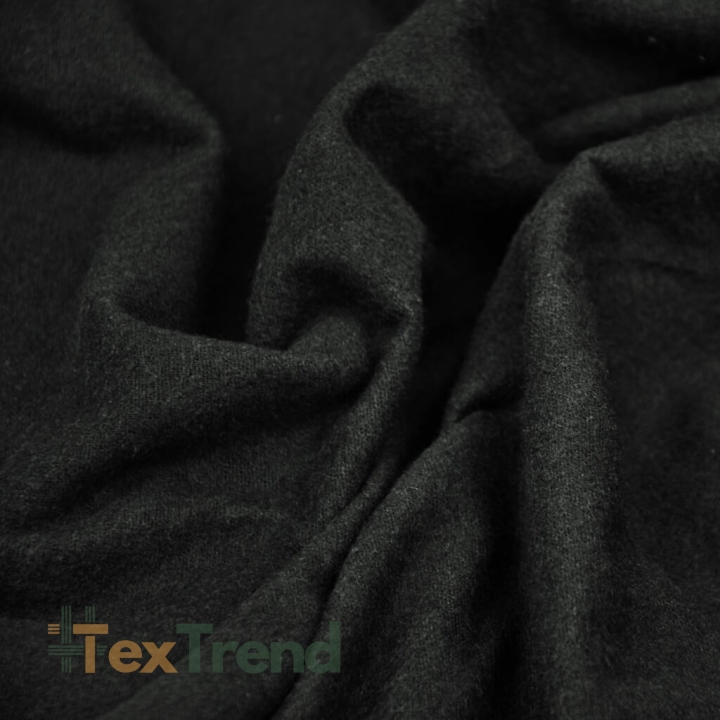 Flanellstoff / Baumwollflanell – weich – schwarz