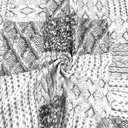 Flanellstoff / Baumwollflanell – weich –in Patchwork weiß-grau gestrickt