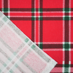 Flanellstoff / Baumwollflanell – weich –rot-grün kariert