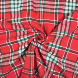 Flanellstoff / Baumwollflanell – weich –rot-grün kariert