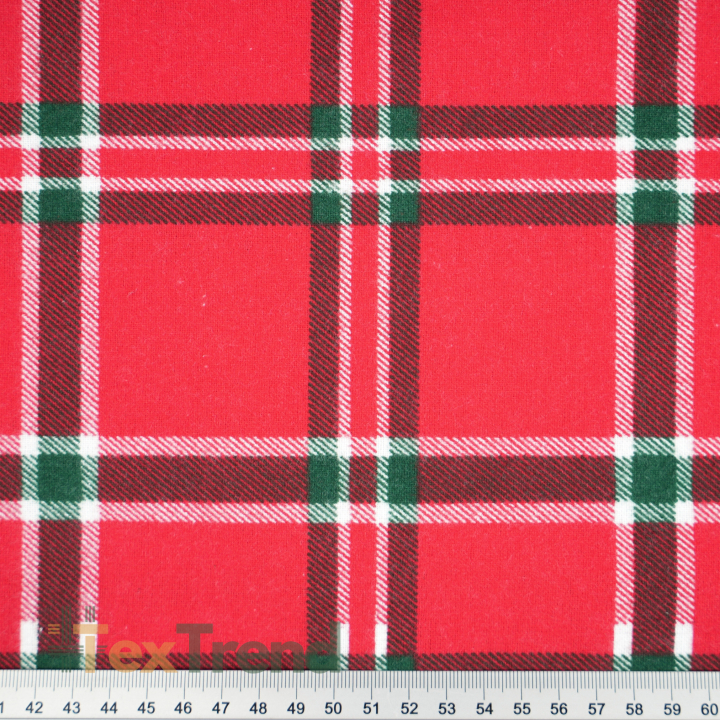 Flanellstoff / Baumwollflanell – weich –rot-grün kariert