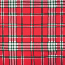 Flanellstoff / Baumwollflanell – weich –rot-grün kariert
