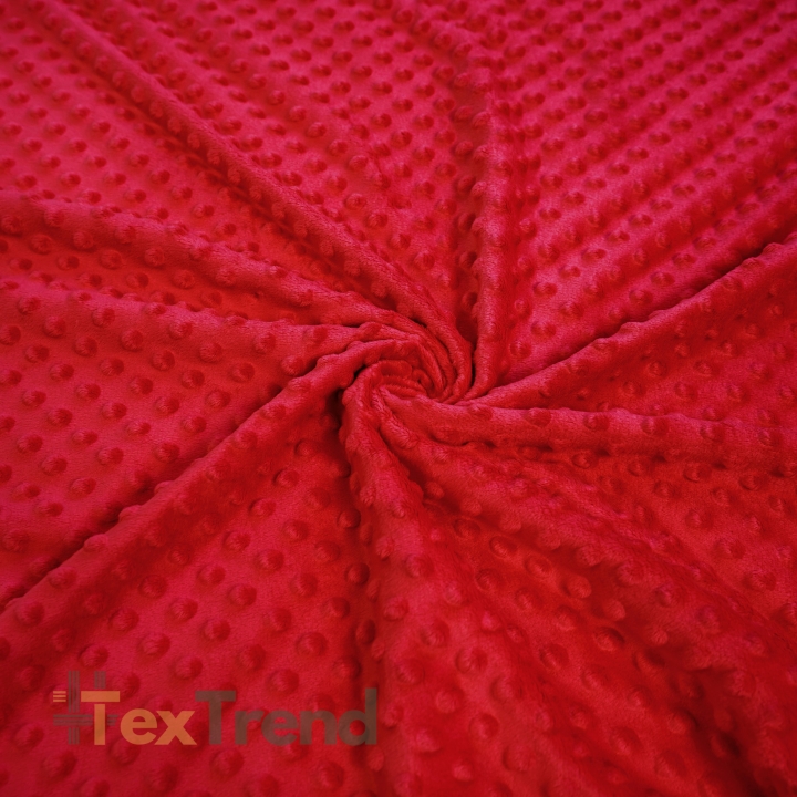 Minky Noppen Stoff / Minky Fleece – weich - 270g/m2 rot