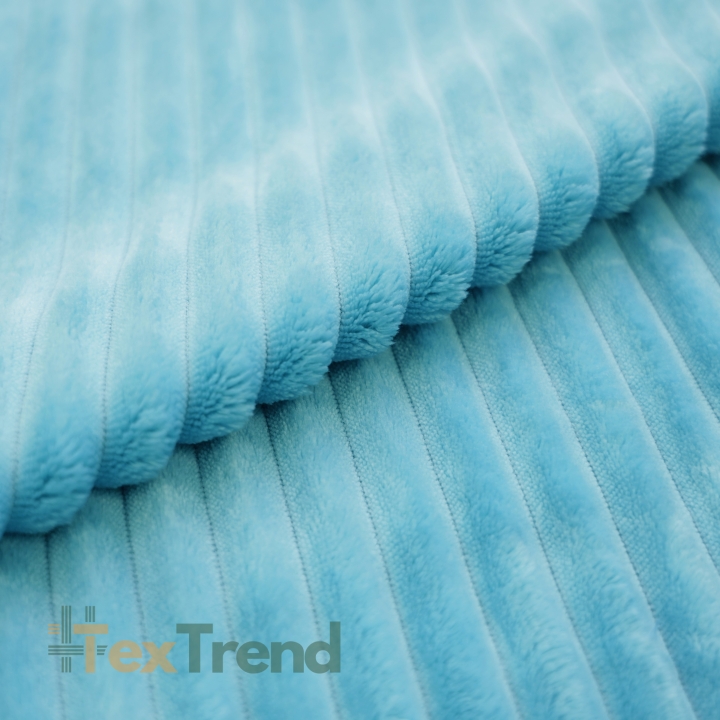 Minky Noppen Stoff / Minky Fleece – weich - blaue Streifen