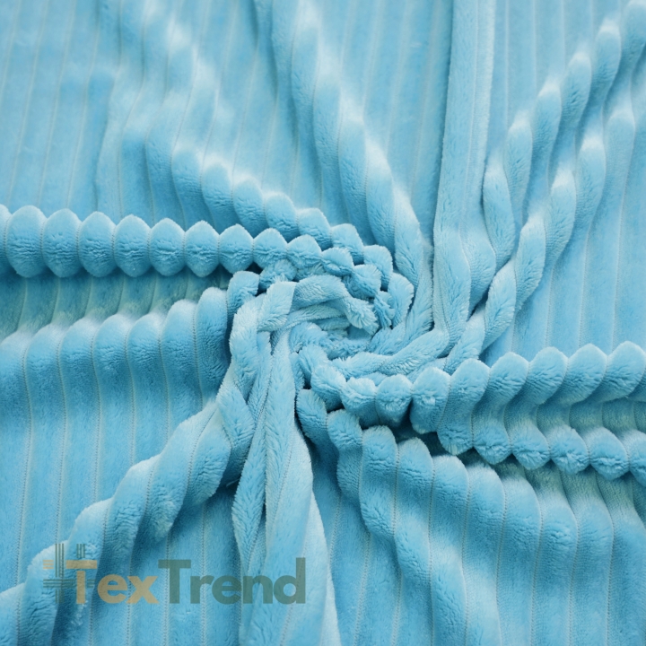 Minky Noppen Stoff / Minky Fleece – weich - blaue Streifen