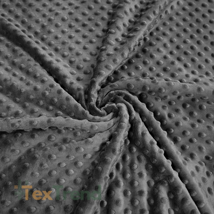 Minky Noppen Stoff / Minky Fleece – weich - 270g/m2 dunkelgrau