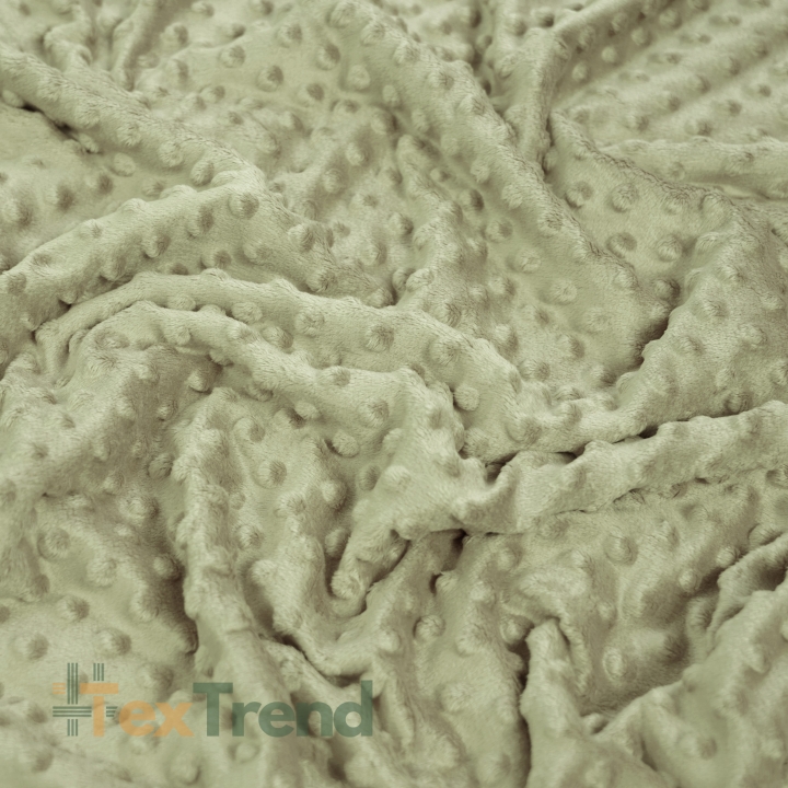 Minky Noppen Stoff / Minky Fleece – weich - beige-oliv (Tidal Foam)