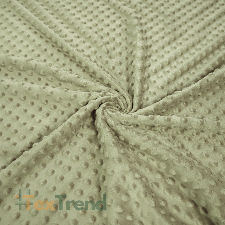Minky Noppen Stoff / Minky Fleece – weich - beige-oliv (Tidal Foam)