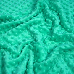 Minky Noppen Stoff / Minky Fleece – weich - 270g/m2 - helles Meeresgrün