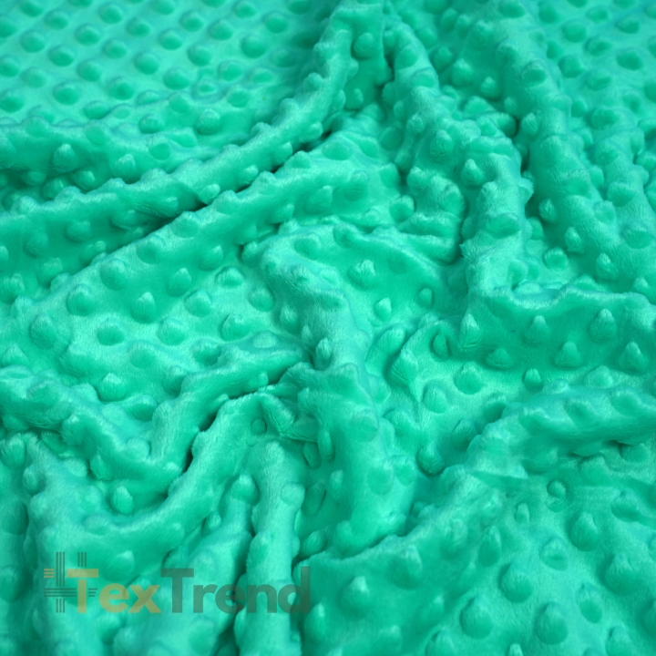 Minky Noppen Stoff / Minky Fleece – weich - 270g/m2 - helles Meeresgrün