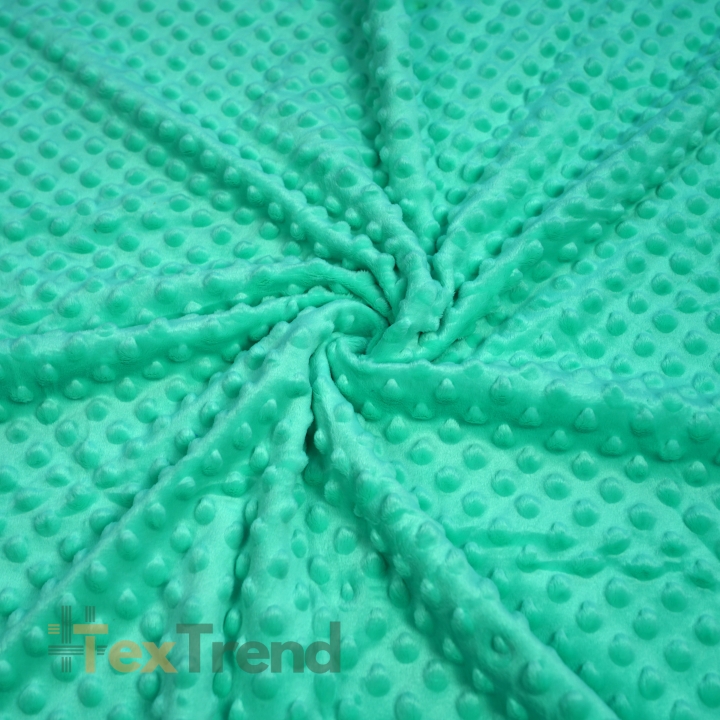 Minky Noppen Stoff / Minky Fleece – weich - 270g/m2 - helles Meeresgrün
