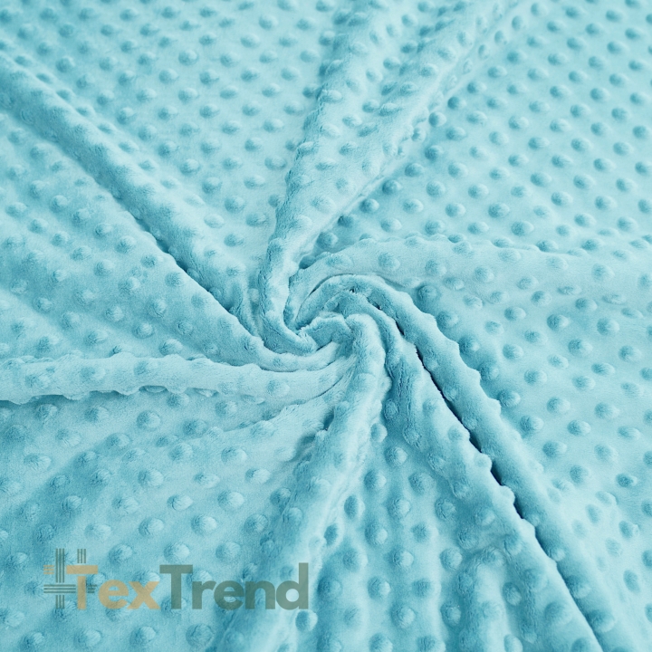 Minky Noppen Stoff / Minky Fleece – weich - helltürkis (Gulf Stream)