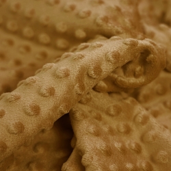 Minky Noppen Stoff / Minky Fleece – weich - dunkler Senf (Chai Tea)