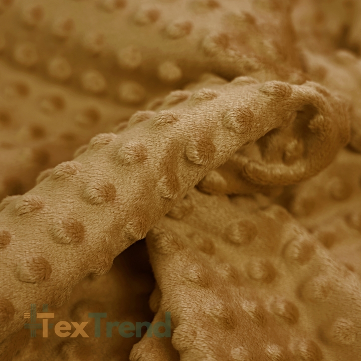 Minky Noppen Stoff / Minky Fleece – weich - dunkler Senf (Chai Tea)
