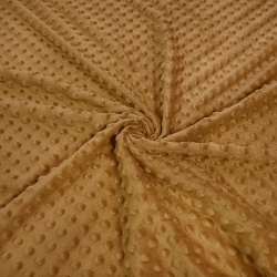 Minky Noppen Stoff / Minky Fleece – weich - dunkler Senf (Chai Tea)