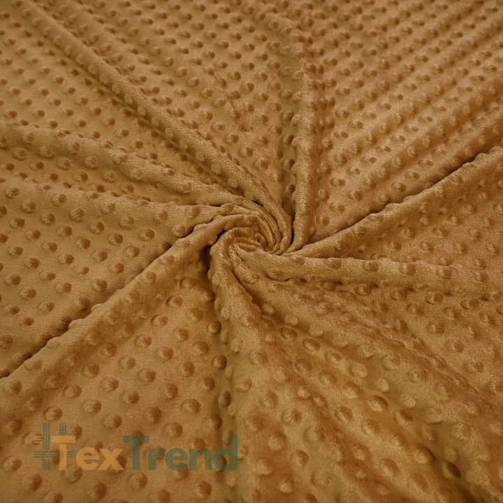 Minky Noppen Stoff / Minky Fleece – weich - dunkler Senf (Chai Tea)