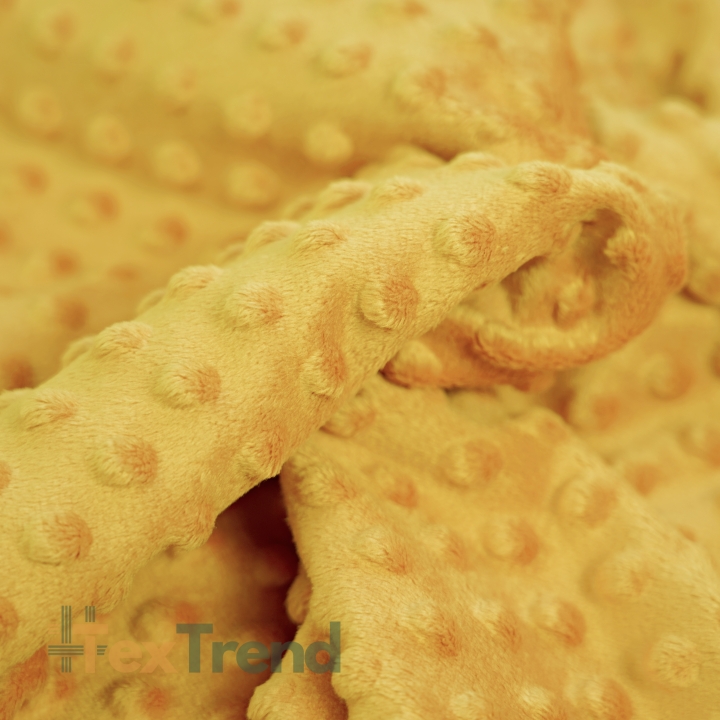 Minky Noppen Stoff / Minky Fleece – weich - Senf (Spicy Mustard)