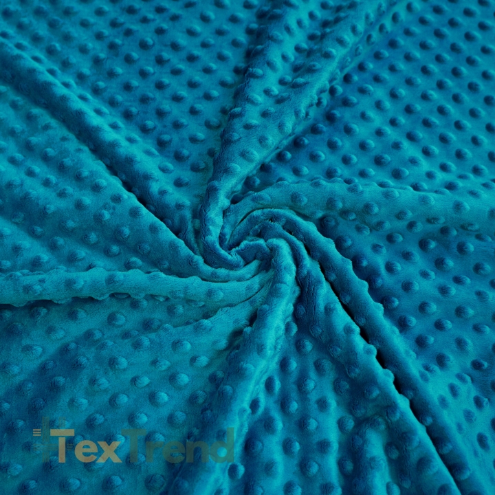 Minky Noppen Stoff / Minky Fleece – weich - dunkel-türkis (Mosaic blue)
