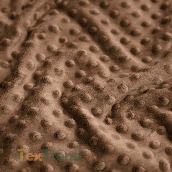 Minky Noppen Stoff / Minky Fleece – weich - hellbraun (Toasted Coconut)