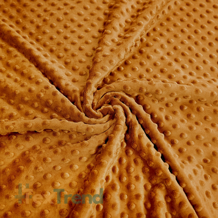 Minky Noppen Stoff / Minky Fleece – weich - Kürbis (Pumpkin Spice)