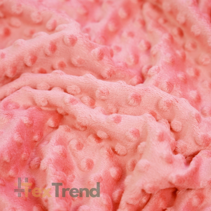 Minky Noppen Stoff / Minky Fleece – weich - Koralle (Coral)