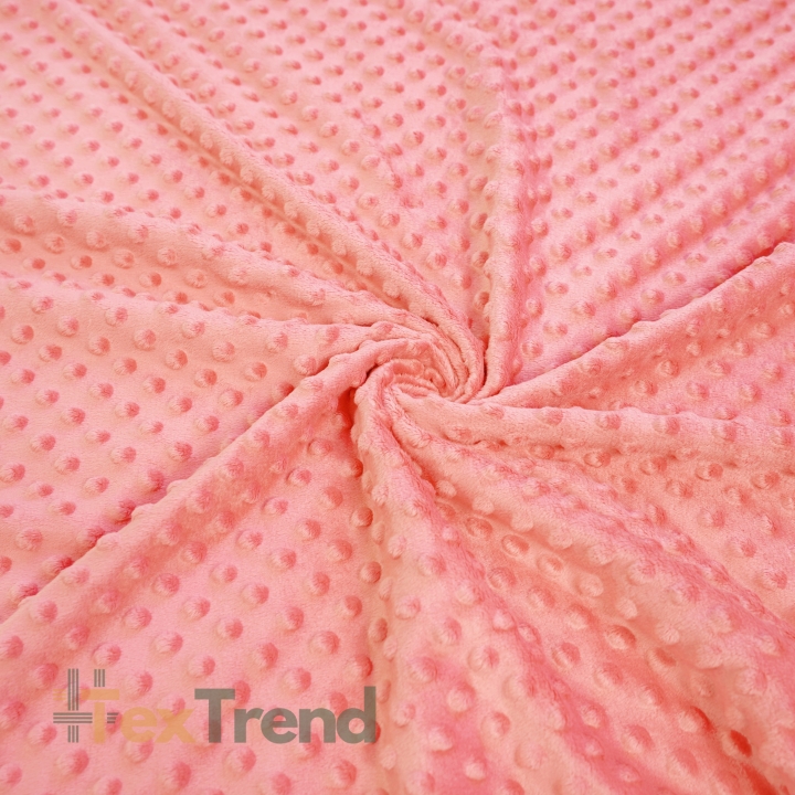 Minky Noppen Stoff / Minky Fleece – weich - Koralle (Coral)
