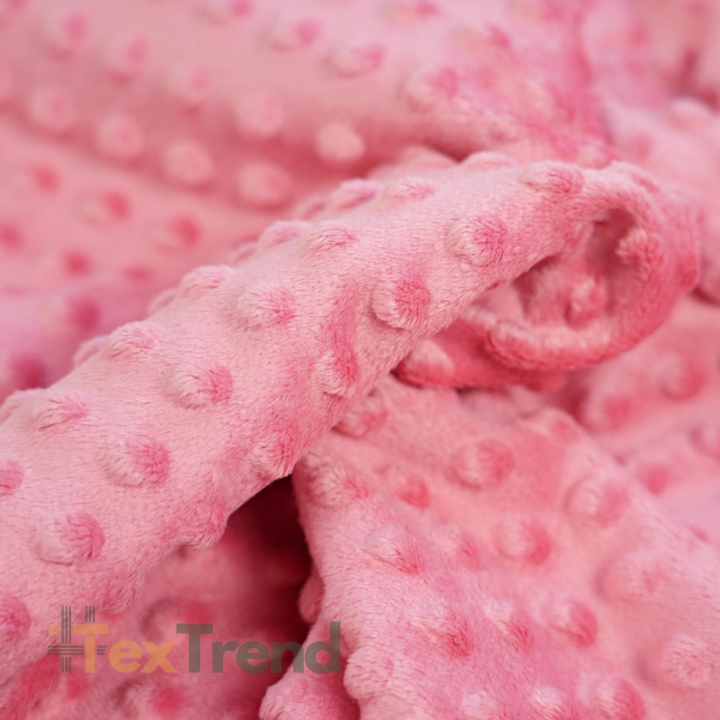 Minky Noppen Stoff / Minky Fleece – weich - 270g/m2 - gefrorene Erdbeere