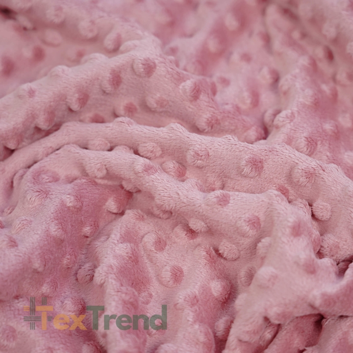 Minky Noppen Stoff / Minky Fleece – weich - 270g/m2 - schmutziges Rosa