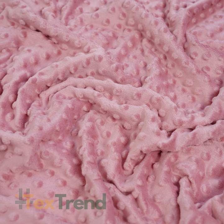 Minky Noppen Stoff / Minky Fleece – weich - 270g/m2 - schmutziges Rosa