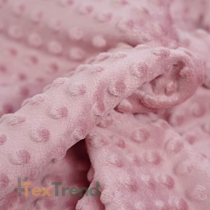 Minky Noppen Stoff / Minky Fleece – weich - 270g/m2 - schmutziges Rosa