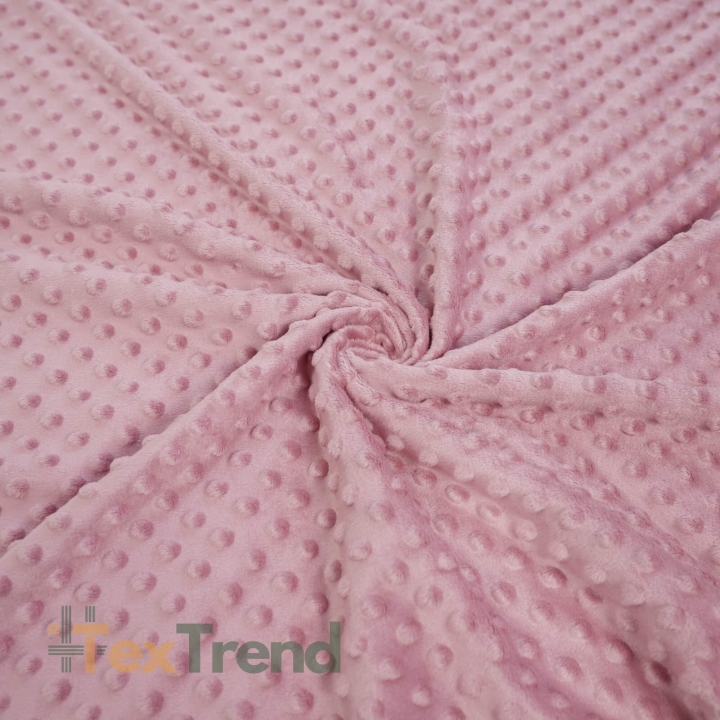 Minky Noppen Stoff / Minky Fleece – weich - 270g/m2 - schmutziges Rosa