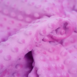 Minky Noppen Stoff / Minky Fleece – weich - traubenfarben (smoky grape)