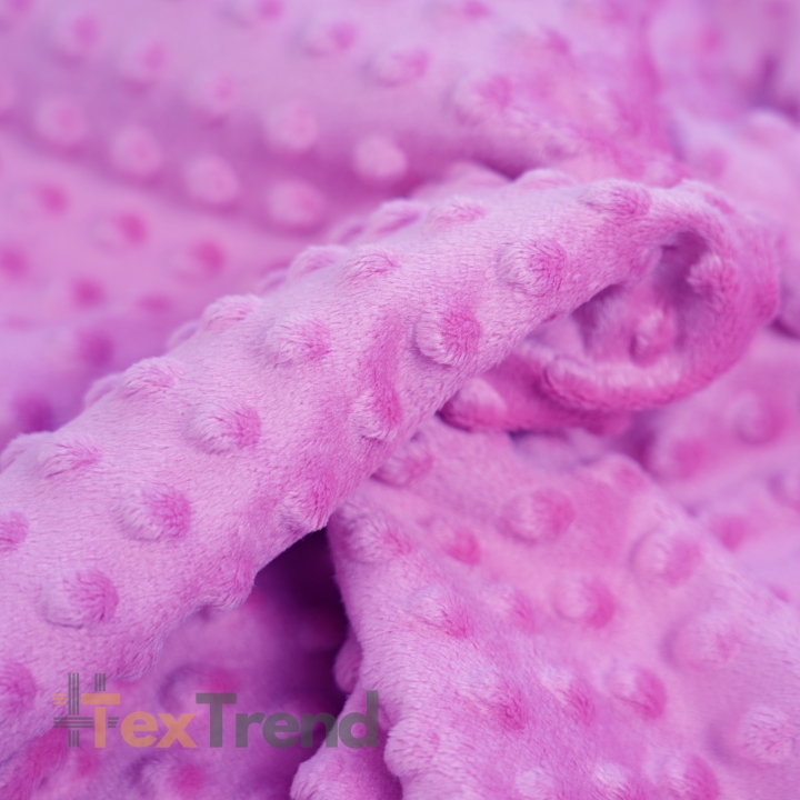 Minky Noppen Stoff / Minky Fleece – weich - traubenfarben (smoky grape)