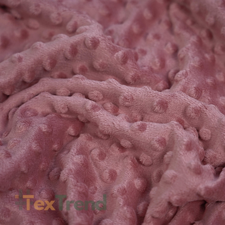 Minky Noppen Stoff / Minky Fleece – weich - dunkel schmutzig rosa (Nostalgia Rose)