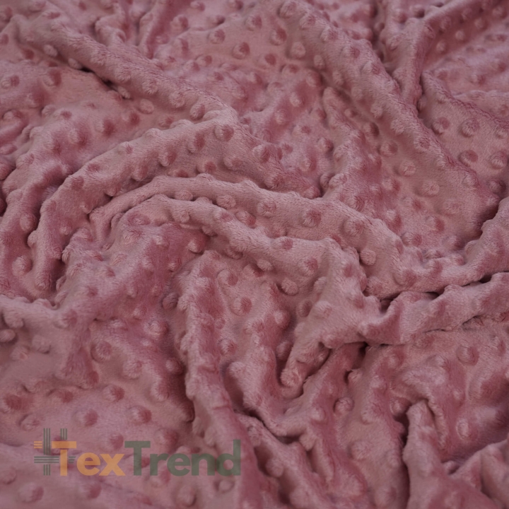 Minky Noppen Stoff / Minky Fleece – weich - dunkel schmutzig rosa (Nostalgia Rose)