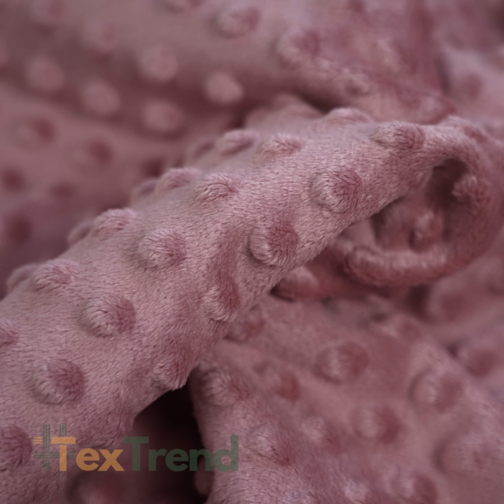 Minky Noppen Stoff / Minky Fleece – weich - dunkel schmutzig rosa (Nostalgia Rose)