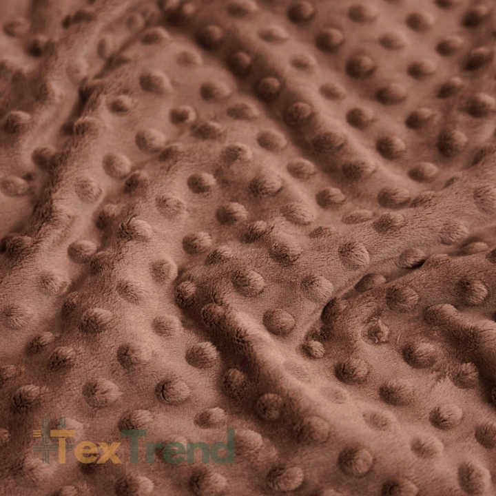 Minky Noppen Stoff / Minky Fleece – weich - nussbraun (Mocha Mousse)