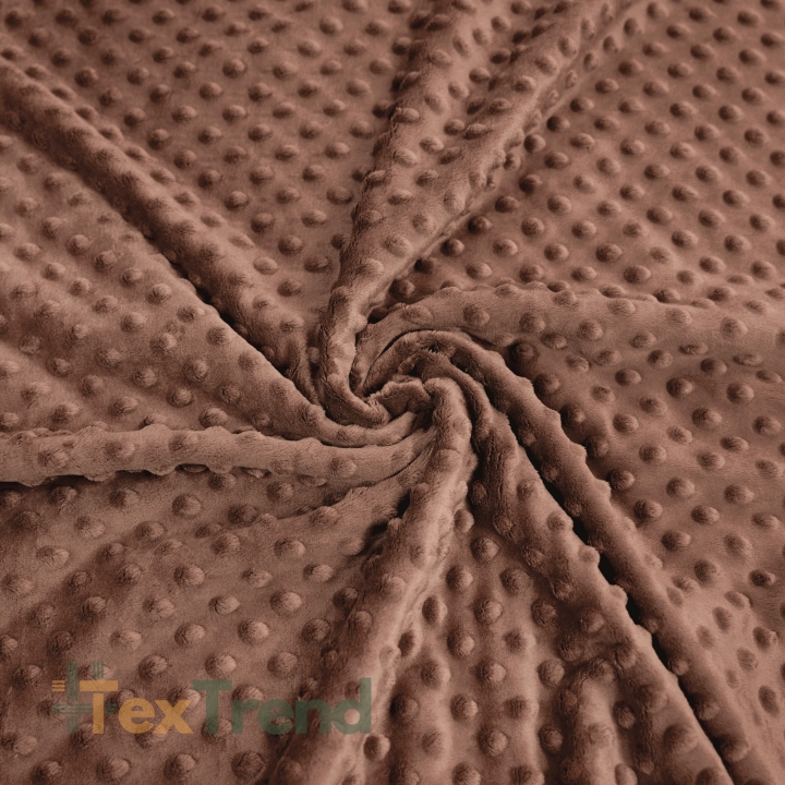 Minky Noppen Stoff / Minky Fleece – weich - nussbraun (Mocha Mousse)
