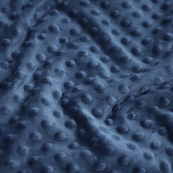 Minky Noppen Stoff / Minky Fleece – weich - dunkelblau-grau (Nacht Schatten)