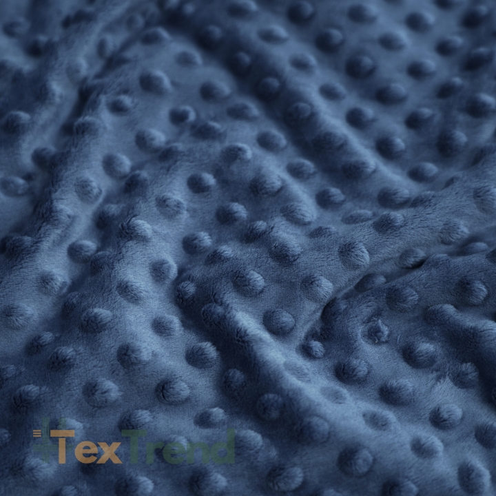 Minky Noppen Stoff / Minky Fleece – weich - dunkelblau-grau (Nacht Schatten)