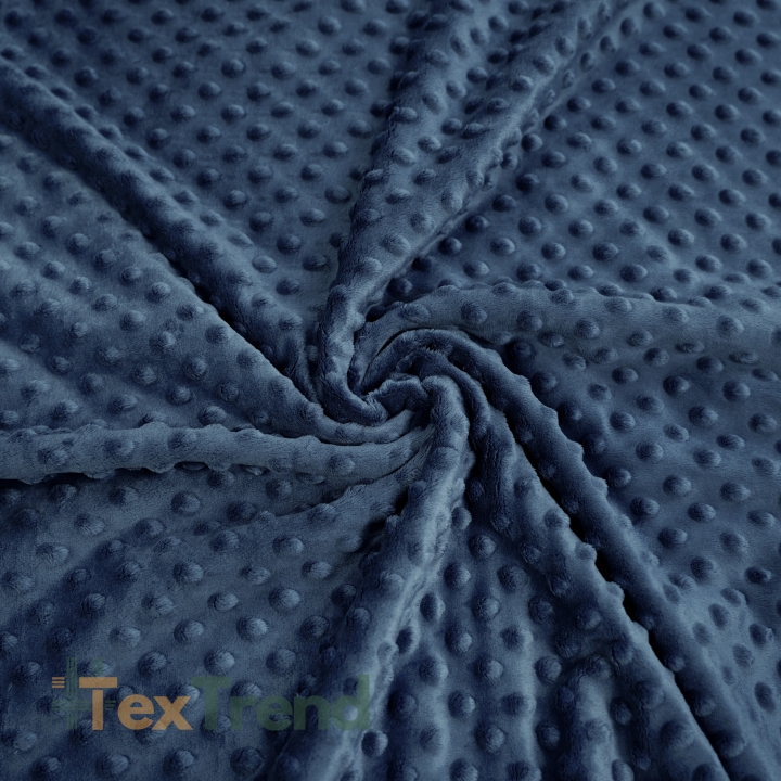 Minky Noppen Stoff / Minky Fleece – weich - dunkelblau-grau (Nacht Schatten)